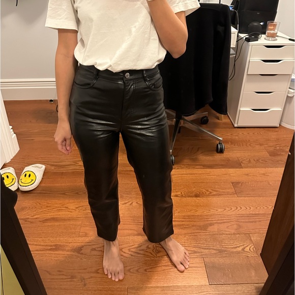 ARITZIA CROPPED MELINA LEATHER PANTS - Picture 2 of 6